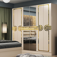 Ensembles de lit modernes de luxe en cuir, taille King/Queen, avec armoire, coiffeuse, fonction massage, hauteur réglable, rangement, cadre en bois