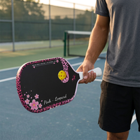 Raquette de pickleball allongée en PP alvéolé thermosoudé, face texturée mate en fibre de carbone T700, haute qualité, portable pour l'entraînement