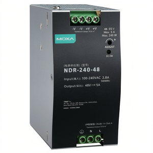 Alimentation électrique Moxa Ndr-240-48 100-240Vac vers 48V Dc 5A, montage sur rail DIN - Product Image 2
