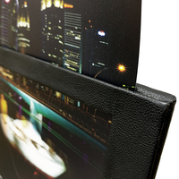 Menu numérique éclairé personnalisé par le fabricant, menu extérieur rechargeable pour restaurant, couverture de menu LED A3
