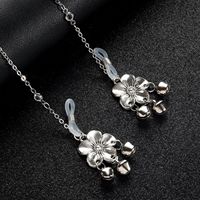 Chaîne de téton sexy à pendentif fleur, non-percée, anneaux de téton réglables, chaînes de corps, collier ras-du-cou en caoutchouc, fausses bagues de téton pour femmes