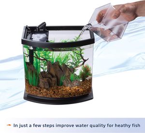 For Home Decoration LED MiniBow Small <strong>Aquarium</strong> Fish Tank Kit with SmartClean Technology, Black, 2.<strong>5</strong> Gallon - Product Image 4