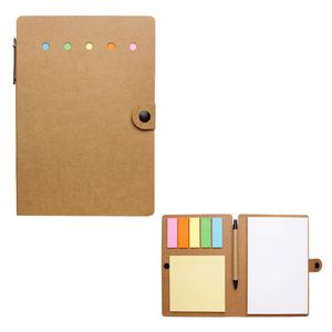 Cuaderno Promocional de Papel Kraft con Espiral, Bloc de Notas Autoadhesivas, Bloc de Notas de Papel Kraft, Bolígrafo, Artículos de Papelería de Escritorio, Serigrafía - Product Image 2