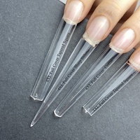 Boîte de 240 faux ongles transparents longs et carrés XXL en ABS, demi-couverture Ballerina, 3XL en acrylique, forme cercueil, Stiletto, couverture complète