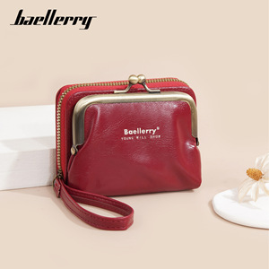 กระเป๋าใส่เหรียญผู้หญิง Baellerry หนังเคลือบน้ำมันขนาดเล็ก กระเป๋าสตางค์ซิปขนาดกะทัดรัดสำหรับใช้ในชีวิตประจำวัน - Product Image 2