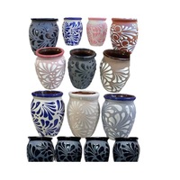 Tasse en argile Talavera 12 OZ, tasse en terre cuite, tasse à Tequila gaufrée, peinte à la main