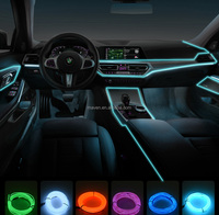 Fil lumineux EL flexible USB 5M monocolore pour voiture, éclairage d'ambiance, bande lumineuse décorative pour fête dansante