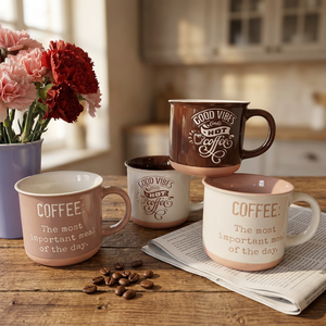 Taza de Leche de Cerámica Esmaltada con Logotipo Personalizado Impreso en Serigrafía, Diseño Nuevo 2026, Capacidad de 14-16 oz, Estilo Clásico para Fiestas - Product Image 2