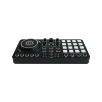 Mezclador de DJ Accuracy Pro Audio MID36D, Controlador de DJ Profesional/Consola de Audio, Mezclador de 4 Canales, Controlador MIDI USB