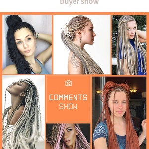 Zizi 28-inch Châu Âu và mỹ Gradient màu Ba sợi bện Tóc Giả sợi hóa học bẩn bện tóc mở rộng - Product Image 4