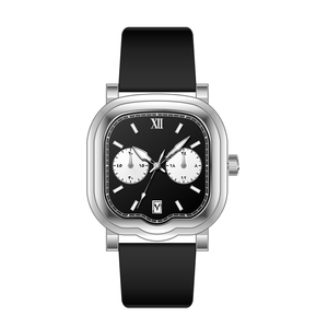 Montre en acier de luxe avec logo personnalisé pour hommes, 18 mm, OEM ODM, boîtier ovale, bracelet en PVC, vente chaude, affichage du cadran à aiguilles - Product Image 1