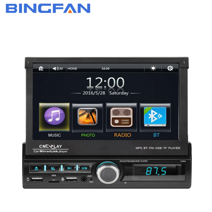 Kit de multimídia automotivo 1din, android, com rádio, 1 + 16, 7 polegadas, touch screen, gps, wi-fi, bt, fm, rds, aux, estéreo, dvd player para carro