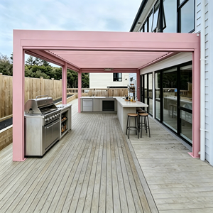 Pavillon <span class=keywords><strong>de</strong></span> luxe en alliage <span class=keywords><strong>d</strong></span>'<span class=keywords><strong>aluminium</strong></span> pour cour, fourni directement par l'usine, véranda extérieure avec stores à variation <span class=keywords><strong>d</strong></span>'<span class=keywords><strong>angle</strong></span> électriques intelligents et télécommande - Product Image 6