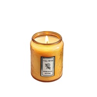 Bougie parfumée Oshine en verre gaufré vintage de grande taille, bougie aromatique romantique, magnifique cadeau d'anniversaire, décoration d'intérieur