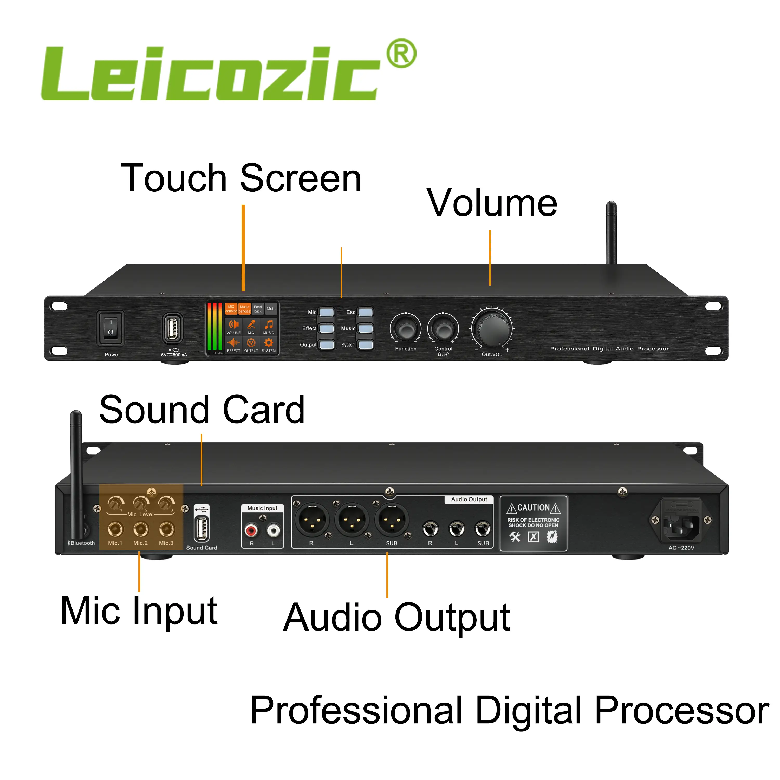 Sistema di Karaoke professionale Leicozic Pre amplificatore processore Dsp a 32 Bit effetti attrezzatura De Audio K1800 equalizzatore a 5 bande
