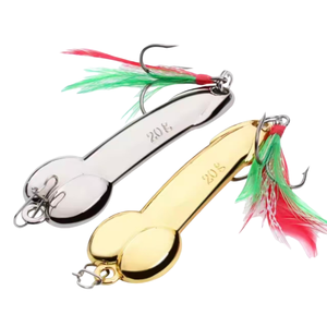 OEM 10g/15g/20g/28g/35g/43g/50g Leurre de pêche en métal, Spinner, Jig, Wobbler, Cuillère à paillettes Or Argent, Leurre en forme de pénis - Product Image 6