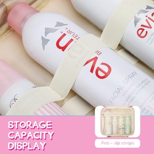 Large-Capacity Women's Toiletry Bag with Detachable <b>Mirror</b> <b>Foldable</b> Travel Makeup Organizer Featuring Anti-collision - Product Image 4