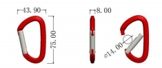 Mousquetons en aluminium autobloquants H8127L-75 HengLong Sell 7KN pour équipement de plongée - Product Image 5