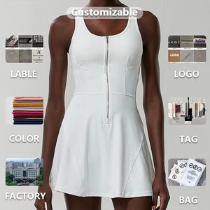 Tn1868 Mouwloos Custom Logo Gym Sportkleding Atletische Halve Zip Fitness Afslanken Hardlopen Vrouwen Sport Tennis Jurk - Product Image 6