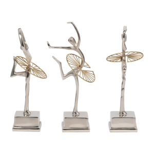 Statuette scultoree in metallo di ballerine per decorazioni domestiche, ornamenti eleganti per bagno, ufficio, scrivania, soggiorno. - Product Image 4