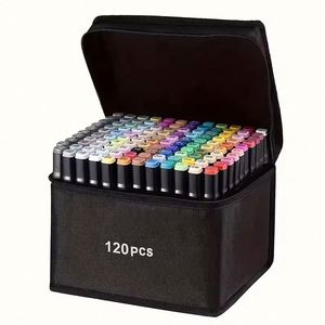 Marqueurs innovants à double pointe, 30 à 168 couleurs, encre à base d'alcool/d'eau, ensemble de fournitures pour le dessin manga, vente en gros - Product Image 1