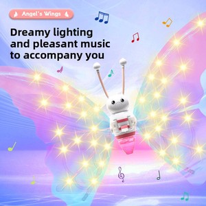 HW Tiktok Hot Selling 2023 Pink Electric Glowing <strong>Elf</strong> Butterfly Wings Outdoor <strong>Bubble</strong> Toy Girls Princess Set Angel's Wings - Product Image 2