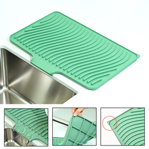 Silicone Drain Pad Non-Slip Dish Drying Mat Thickened Sink Organizer for Kitchen Counter Bowl Cup Tableware <strong>Draining</strong> <strong>Board</strong> - Product Image 3