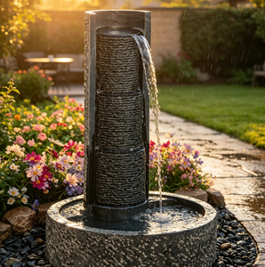 Fontaines d'eau en pierre de granit naturelle pour l'extérieur, <span class=keywords><strong>bassin</strong></span> rectangulaire avec cascade pour décorations de jardin - Product Image 1