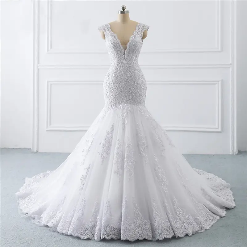 S813 Fishtail 2021 new sexy trailing luxury sen style thin bride mermaid retro light wedding dress