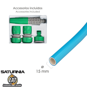 Tubo blu non ritorto in maglia O/ 15 mm. Rotolo da 25 metri con accessori - Product Image 2