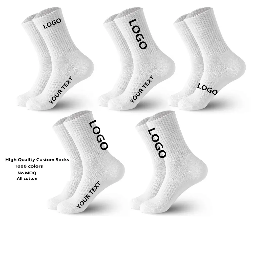 Calcetines de jacquard informales de diseñador con letras tejidas, venta al por mayor, calcetines de algodón para equipo, calcetines deportivos divertidos personalizados para hombres