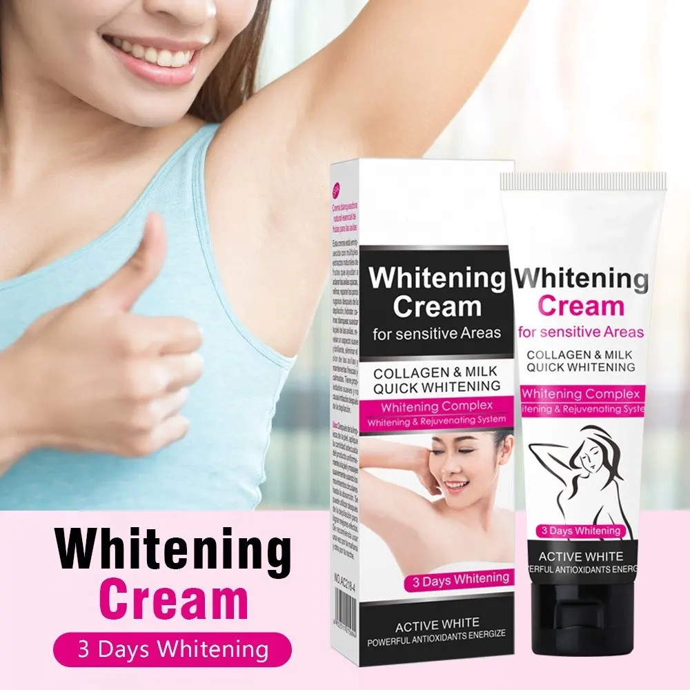 Hot Selling Oksel Whitening Cream Skin Lightening Cream Voor Onderarm Donkere Huid Been Knie Whitening Intieme Bodylotion