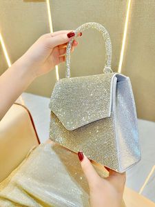 New Cross-border European American Fashion Retro Full Chain Small <b>Square</b> Evening Crossbody Bag Rhinestone Cover Tanjing - Product Image 3