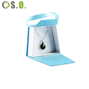 Caja de Joyería de Papel Azul Claro de Lujo Premium Shero con Cinta de Satén, Color y Tamaño Personalizables para Guardar Anillos, Aretes y Collares - Product Image 3