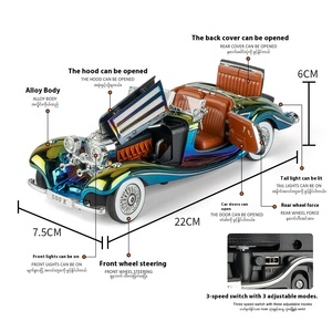 1:24 scala grande <span class=keywords><strong>Ben</strong></span> 500K auto d'epoca retrò simulazione di auto elettrolitica in lega pressofusa modello giocattolo ornamento classico modello di auto - Product Image 3