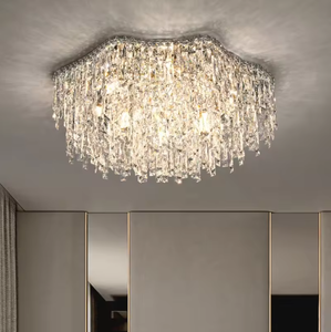 Lustre en cristal de haute qualité 220v Salon Hôtel Chambre moderne Led luxe Plafonnier Rond - Product Image 3