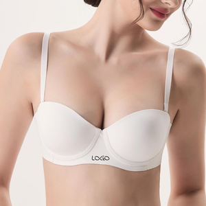 Mềm Hỗ trợ màu đen trắng biểu tượng tùy chỉnh trên cup của phụ nữ có thể điều chỉnh dây đeo gọng hỗ trợ mỏng trở lại đóng cửa brassiere áo ngực - Product Image 1