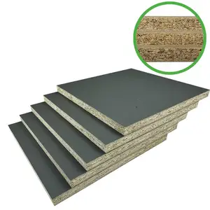 Vente en gros de panneaux de particules revêtus de papier mélaminé de couleur unie et de grain de bois de 1220*2440mm pour la fabrication de meubles