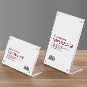 Commercio all'ingrosso su misura A4 A5 <span class=keywords><strong>A6</strong></span> a forma di L supporto acrilico trasparente Poster cornice Display pubblicità segno di plastica per la vendita - Product Image 3