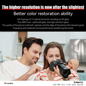 7 nghệ nhân 50mm F1.8 AF Full Frame Sony E mount ống kính máy ảnh hỗ trợ nhận dạng mắt trên khuôn mặt cho a7m4 a7iii - Product Image 4