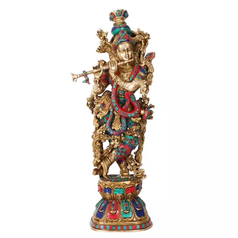 Slivery-OX Lord Krishna Resin Statue, Large Animal статуи