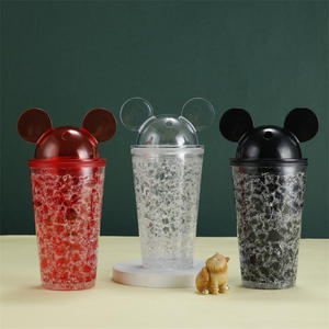 Tazas de agua de doble pared para orejas de ratón, vaso de <span class=keywords><strong>Mickey</strong></span> con tapa de cúpula, acrílico, aislado, <span class=keywords><strong>2022</strong></span>, 16 oz, 500ml - Product Image 1