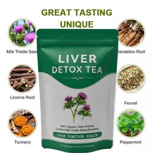 チャイナハーブハーブ肝デトックスティープライベートラベルグリーン抹茶生バッグフラワーティー健康用ボックス包装 - Product Image 2