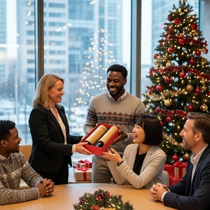 <b>Umbrella</b> Thermos Set Gift Custom Logo Luxury Christmas Present <b>Automatic</b> Folding Windproof Straight Water Bottle Business Family - Product Image 2