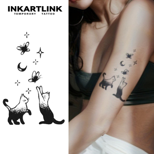 Tatuaggi Temporanei a Forma di Gatto, Resistenti all'Acqua per 15 Giorni, Arte Corporea Naturale con Succo di Frutta per Braccia, Fornitura all'Ingrosso - Product Image 1