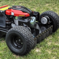 Tondeuse à gazon robuste 550 mm 4x4 télécommandée DIY avec moteur essence 4 temps 224cc autopropulsée à braquage zéro pour jardin et paillage