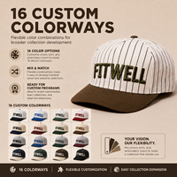 Gorra de Béisbol Personalizada con Rayas, Logotipo Bordado en Relieve, Visera Curva de Dos Tonos, Gorra Deportiva al por Mayor
