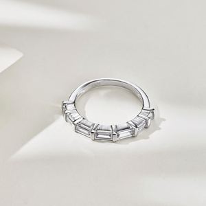 Dylam Stylish Simplicity Design S925 <b>Silver</b> Rhodium Plated Daily Dress up Bar Shape 5A Cubic Zirconia Promise Women <b>Rings</b> - Product Image 5