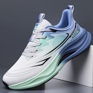 รองเท้ากีฬาผู้ชายแบบผูกเชือก พื้นยาง ระบายอากาศได้ดี วัสดุไมโครไฟเบอร์ พื้นรองเท้านุ่ม ทันสมัย ใช้งานได้หลากหลาย น้ำหนักเบา เหมาะสำหรับกิจกรรมกลางแจ้ง - Product Image 1