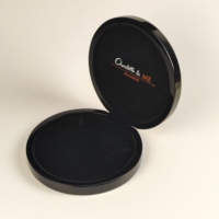 Boîte à bijoux ronde en bois à finition brillante, doublure en velours noir, logo personnalisé, boîte en bois pour collier, bracelet, bijoux, vente au détail et cadeau de marque